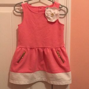 Janie and Jack pink and white dress